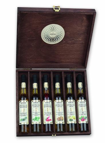 K1620 Coffret bois avec 6 Huiles aromatisées (6x100 ml - 6x3.38 fl. oz)